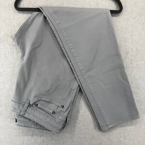 Express Mens Slim Fit 32 x 30 Five Pocket Twill Jeans Pants Light Grey Trousers